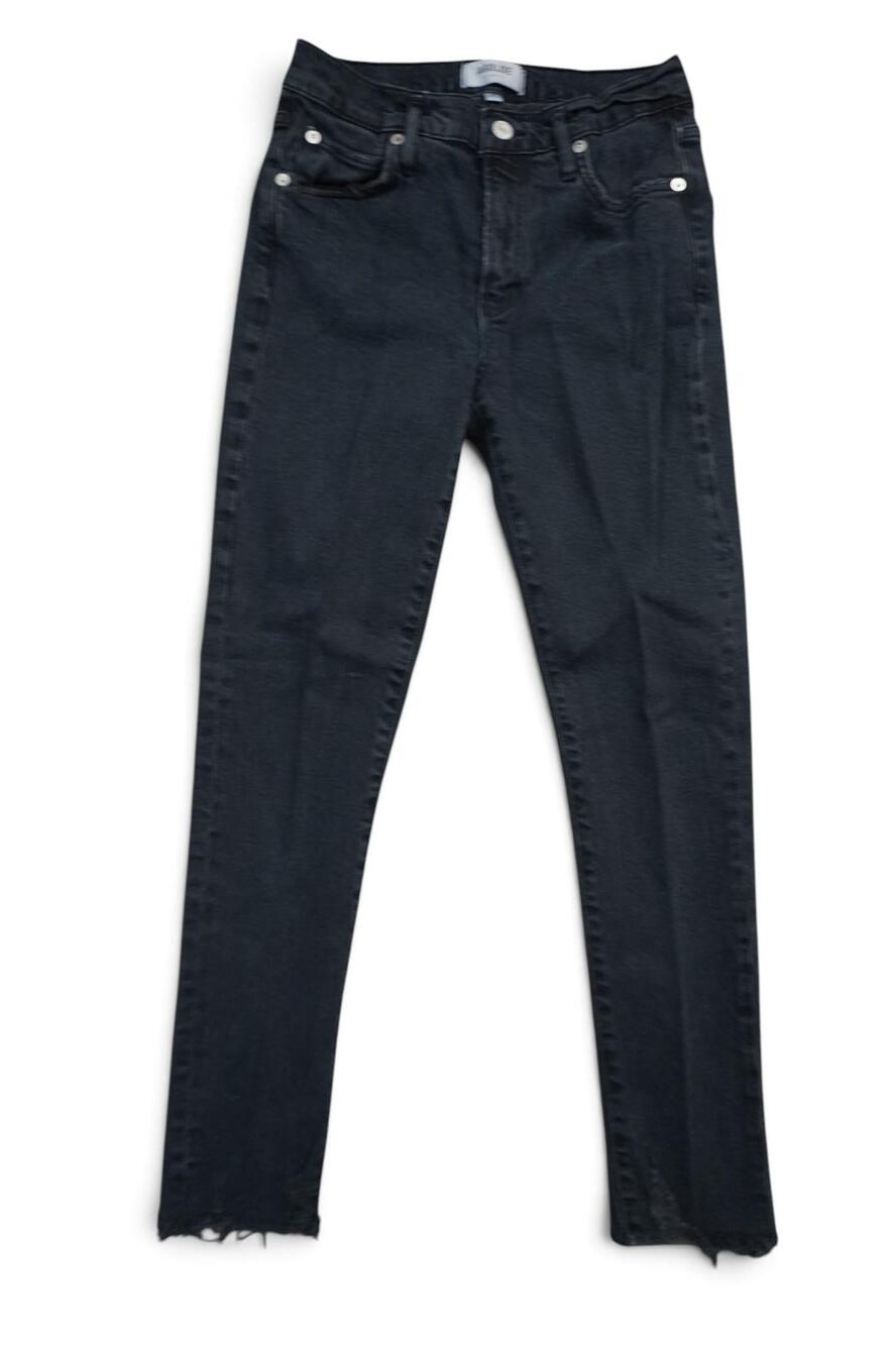AGOLDE Toni Jeans Womens 25x27 Faded Black Wash Mid Rise Skinny Raw Hem